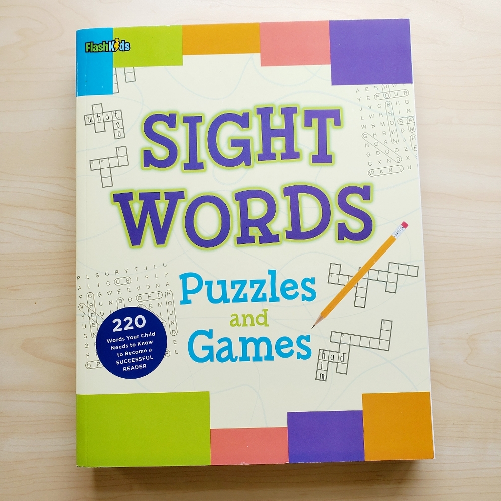 New Sight Words Puzzles and Games Paperback Book - Flash Kids Beginning Readers